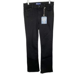 Democracy Ab Solution Women's Denim Jeans Straight Leg Stretch Pocket Black 10